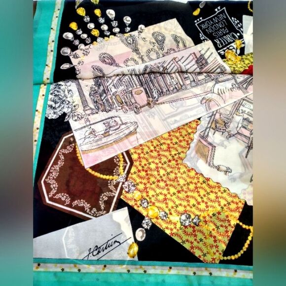 Silk Scarf Paris New York Large - Picture 4 of 13